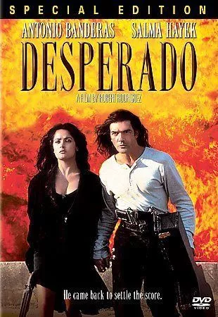 Antonio Banderas on the set of Desperado