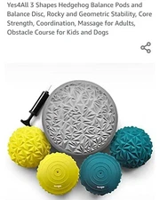 Yes4All 3 Shapes Hedgehog Balance Pods and Balance Disc, Rocky and Geometric...