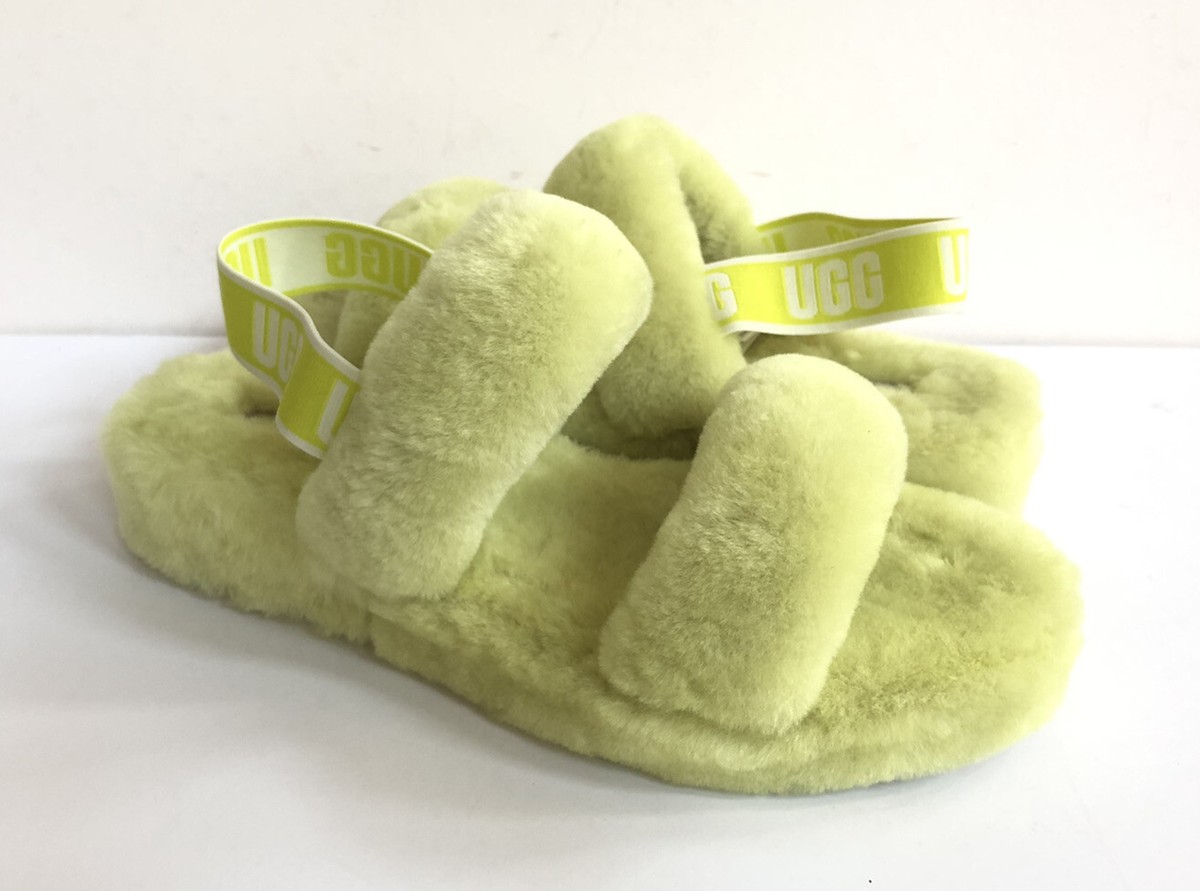 UGG FLUFF OH YEAH SLIDE SULFUR MOCASSIN SLIP ON SANDAL US 12 / EU