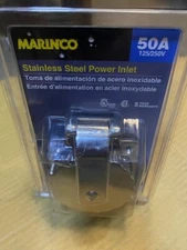 MARINCO 6373EL-B 50 AMP 125/250V STAINLESS STEEL INLET (NEW)