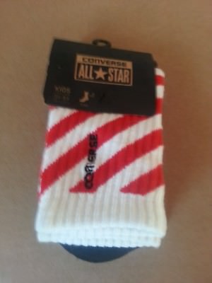 CONVERSE ALL STAR Boys CREW SOCKS KIDS Sock Size 7-9 Shoe Size 3Y-5Y ~2 PAIRS