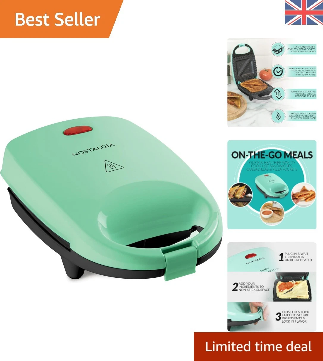 Effortless Cooking with MyMini Nonstick Panini Press - Compact and Stylish
Opens in a new window or