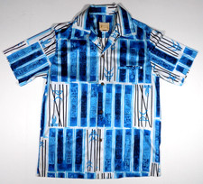 Camisa Hawaiana Bazar Polinesio Mediana Retro Abotonada Waikiki Hawaii Poliéster