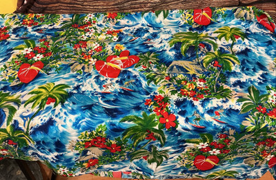 Vintage Silky by Hoffman Calif Fabrics Hawaiian Silky Fabric 45''x 96''