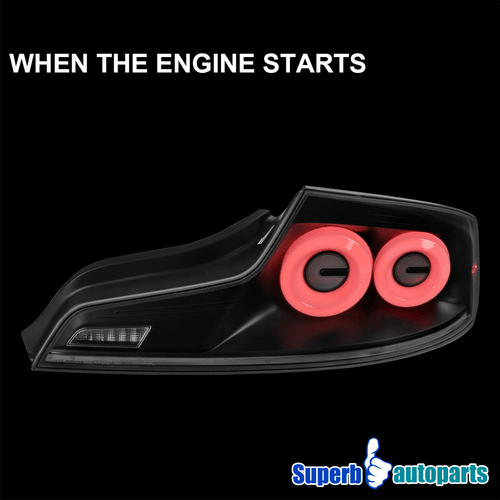 Fits 2003-2007 Infiniti G35 Coupe LED Black Tail Lights Sequential Signal Lamps - Picture 6 of 13