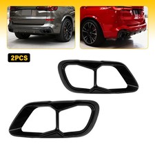 For BMW X5 G05 X7 G07 2019-2021 Exhaust Cover 2Pcs Gloss Black Stainless Durable