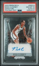 PSA 10 AUTO 10 POP 1 RC NOAH CLOWNEY 2023 PANINI PRIZM DECA #DSCLO GEM MINT DNA