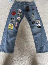 NWT Levi’s 551 Z Jeans Men's Straight Leg California Patches Blue 34X30 Special