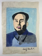 Andy Warhol COA Art Painting Original Drawing Vintage Paper Signed