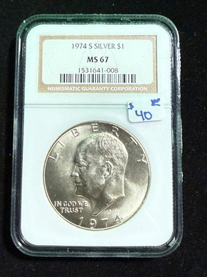 1974 S EISENHOWER SILVER DOLLAR NGC MS 67 | eBay