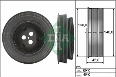 Pulley, Crankshaft INA 544 0131 10 for Boxer Bus 2.2 2011-202