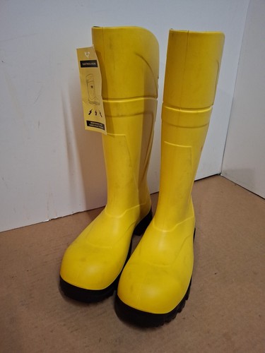 New Tingley Steel Toe Rubber Work Boots Waterproof Insulated Size 10 Yellow