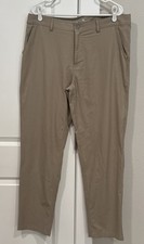 32 Degrees Cool Performance Pants Men Tan 36 Stretch Casual Flat Front