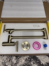 KISRAIS Kitchen Faucet ET21050760 Wall Mounted Pot Filler Faucet Brushed Gold
