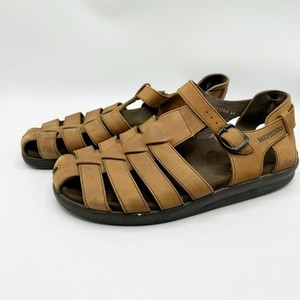 Mephisto Sam Fisherman Sandals Mens 44 US 10.5/11 Brown Leather Closed Toe Shoes Mephisto Sam Leather Fisherman Sandal Buckle Adj Strap Men  main image 4