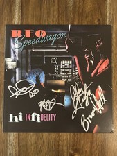 ‘REO Speedwagon’ Band Signed Vinyl Album ‘High Infidelity’ Kevin Cronin +3