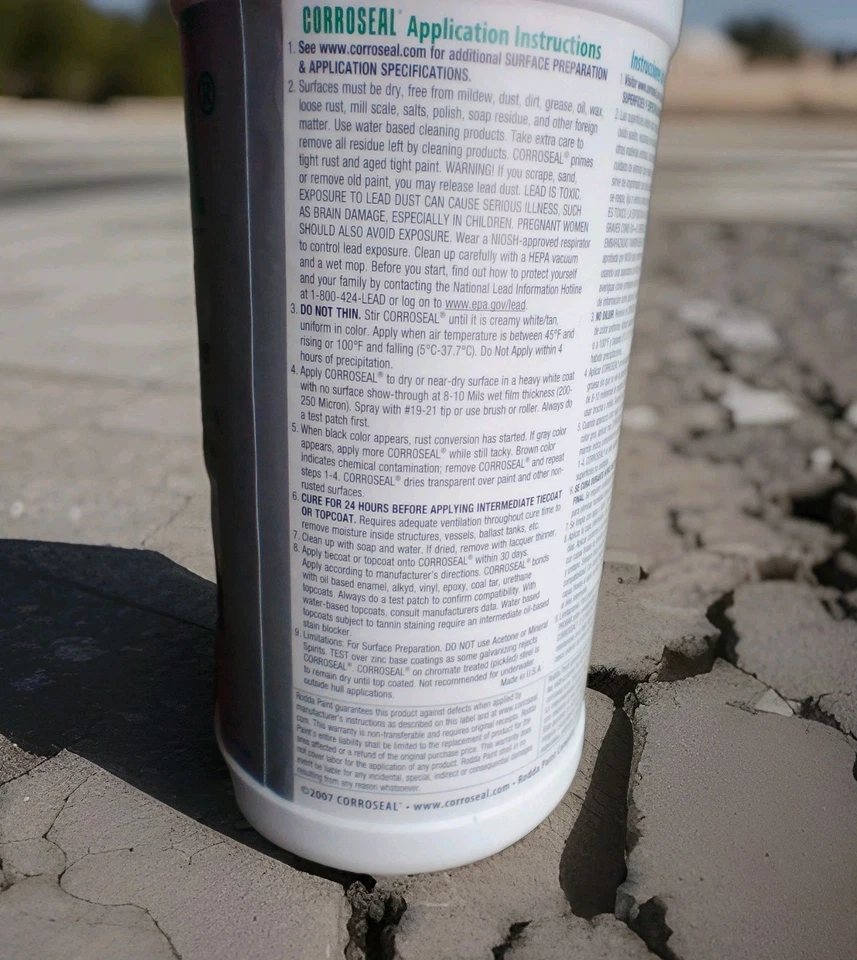 Corroseal-82320 convertidor de óxido a base de agua imprimación de metal, convertidor de óxido - 1 qt Foto 3 de 3