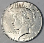1935-S PEASE DOLLAR, EXCELLENT DETAIL, HIGH-QUALITY CONDITION KEY