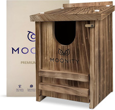 Fire-Treated Cedar Owl House   14" X 9" X 9" All-Season Nesting Box for Screech,