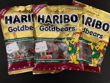 Limited HOLIDAY EDITION Haribo Gold Bears Chewy Gummi/Gummy Candy {3 BAGS)