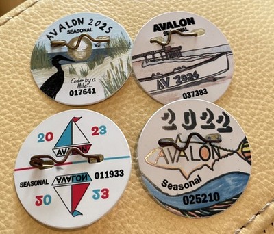 Seasonal Beach Tags Avalon NJ 2022 2023  2024 2025 Lot of 4 Decor Collections