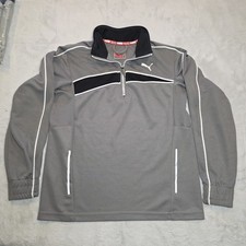 Puma Kids Sz S Heather Grey LS Performance Top 1/4 Zip Lightweight Activewear
