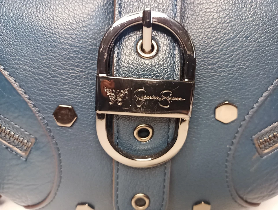 Jessica Simpson Courtney Crossbody Handbag Dark Blue Tidal Teal Faux Leather New - Image 4 of 4