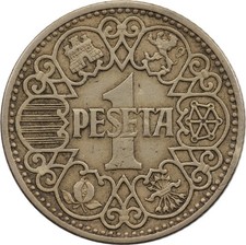 Spain - 1 Peseta - 1944 - Francisco Franco