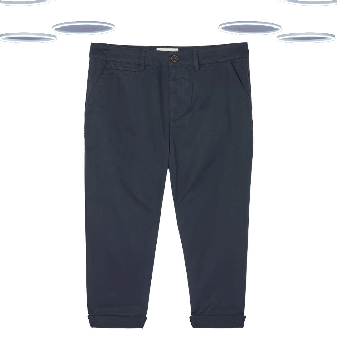 Ex Fat Face Women’s Trousers Navy Blue Farnham Crop Chinos Cotton (Defect)