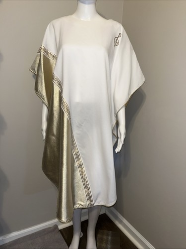 Vintage Chormantel von Murphy Robes Weiß Gold One Size