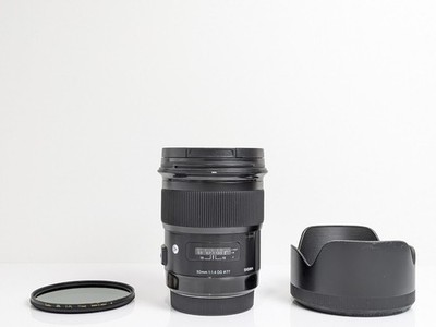 Sigma Art 50mm F/1.4 DG Lens 014 Canon EF [Excellent+++++ w/Hood w/Filter] Japan