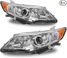 For 2012-2014 Toyota Camry Projector Headlights Chrome Pair