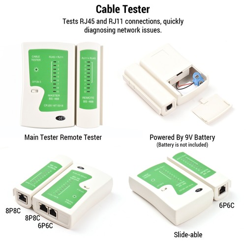 RJ45 Crimping Tool Cable Tester Network Cable Kit Home Repair Tools UK7 - Afbeelding 6 van 11