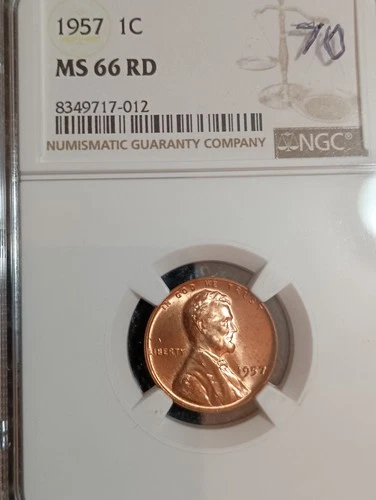 1957 P Lincoln Wheat Cent NGC Graded MS 66 RD She's A Real Looker!