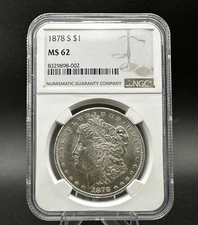 1878-S Morgan Silver Dollar NGC MS62 Nice Luster Sharp Strike Early Date
