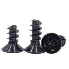 Black 304Stainless Steel Phillips Countersunk Self Tapping Screws Flat PointTail
