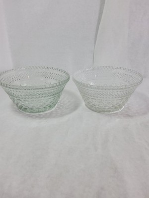 Vintage Anchor Hocking WEXFORD Clear Heavy Pressed Cut Glass 9in Wide 5in...