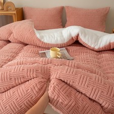 Extra Warm Plush Tufted Sherpa Comforter Twin Full Queen Luxury Winter Bedding