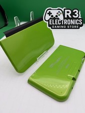NEW 3DS XL CARBON FIBER Green Top  Battery Cover Housing Shell 2 Piece Set