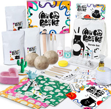 DIY Air Dry Clay Pottery Kit for Beginners with Tools, Paints, and Guide