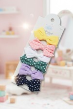 Baby Girl Hair Bows Set of 6  Soft Fabric Bow Clips  New