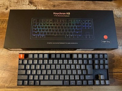 Keychron K8 K8-91 JP Red Switch TKL Mechanische Tastatur Hellgrau Gebraucht G...