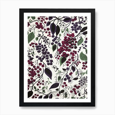 Boysenberry Fruit Drawing 4 Art Pri Framed Wall Art Poster Canvas Print Picture