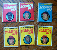 1970-6 TOPPS SCRATCH OFFS-ALL UNSCRATCHED W/STARSCOLBERT, HEGAN,SPENCER,JONES +2