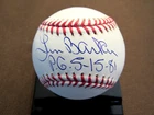 LEN BARKER PERFECT GAME 5-15-81 CLEVELAND INDIANS SIGNED AUTO OML BASEBALL JSA
