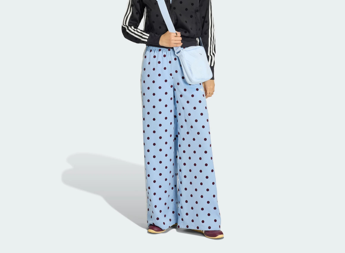 adidas Women's Originals Modern SATIN POLKA DOTS WIDE LEG PANT