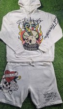 mens Ed hardy  hoodie and shorts setSize x large
