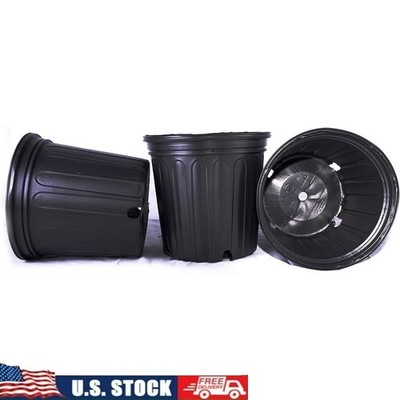 50 C600 2 Gallon Nursery Pots Plastic Planter Indoor Outdoor Drain Holes  Round | eBay