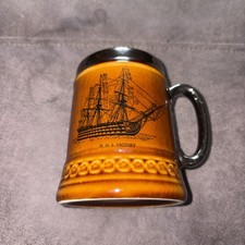 Vintage Lord Nelson Pottery HMS Victory Tankard man cave bar pub beer lager ale