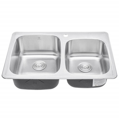 #ad eModernDecor Drop In 33 in Double Bowl Kitchen Sink Stainless Steel ALTO 6040 1 $105.56